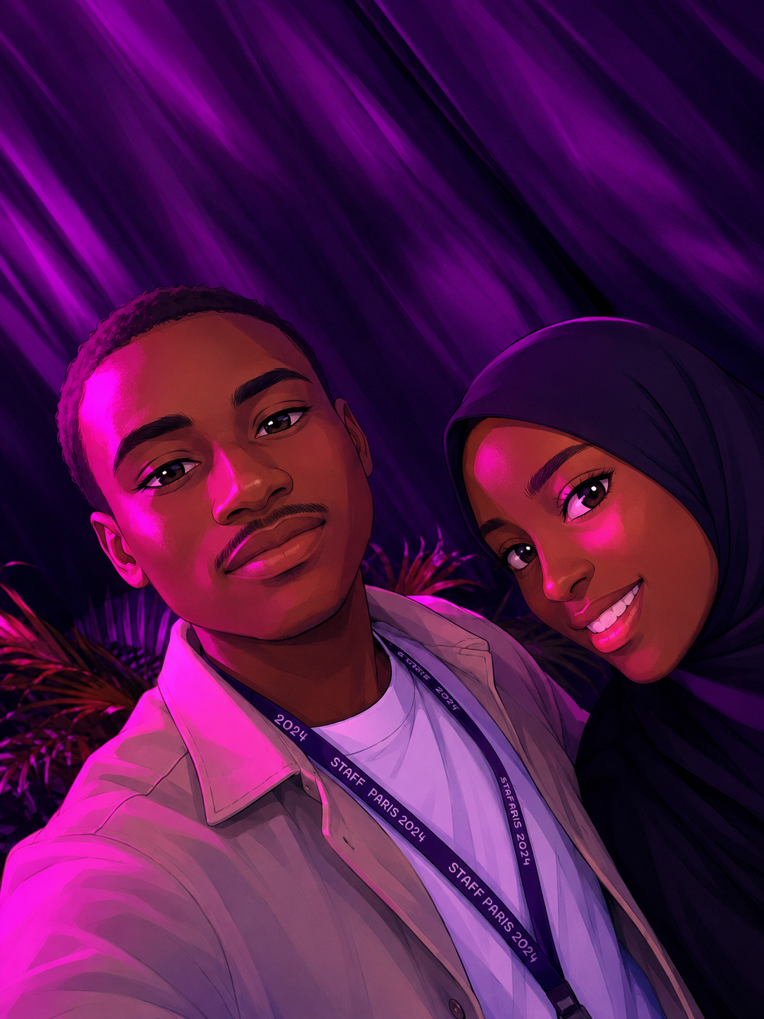 Illustrated moment from Hadeeart and Hammed's story, 4 of 12.
